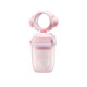 Baby food bite bag Fruit and Vegetable Silicone extrusion molar stick teether baby eating fruit supplementary utensils for home use pink with base 1 pack