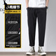 袋鼠（DAISHU）亲肤丝滑【多人收藏】运动裤男夏季夏天九分新款冰丝薄款 718黑色平脚+719黑色束脚 2条装 M 90-110斤