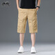 老爷车纯棉工装短裤男士夏季新薄款宽松直筒七分裤休闲运动裤子男 9859灰色 L 100-120斤