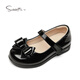 Snuffy girls princess shoes campus performance shoes British spring and autumn children's black small leather shoes casual shoes college black 33