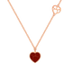 Xie Ruilin (TSL) Little Heart Series 18K Gold Necklace Love Red Agate Rose Gold Clavicle Chain Women's Birthday 63911