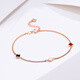 Trendy Acer four-leaf clover small lucky 18K gold bracelet for women, fashionable commuting gift for girlfriend’s birthday, chain about 16cm + tail chain