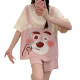 Opeodly睡衣女夏季女款夏天2025年新款宽松女士短袖春秋款随性家居服夏款 684背带熊 2XL 【建议125-150斤】