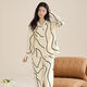 Pajamas Yalu pour les femmes au printemps et à l'automne en coton pur à manches longues simples cardigan décontracté cardigan automne coton pur coton coton coquette de vêtements PLD-y1133 9214 xl [recommandé 120-140jin [Jin est égal à 0,5 kg] usure]