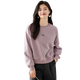 She enjoys round neck sweatshirt women's spring and autumn raglan sleeve short top with letter love embroidery age-reducing pullover T143W1005