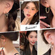 Ruihongxiang 999 sterling silver ear needle earrings broken silver large circle plain hoop earrings 2025 new hot style high-end earrings 999 silver needle style - silver broken silver earrings