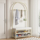 Jungle coat rack floor-standing foyer bedroom door shoe changing stool shoe rack clothes rack integrated clothes drying rack 100 milk white PU