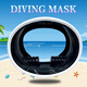 Wind Freedom HD adult large field of view free-snorkeling snorkel swimming equipment full face mask waterproof silicone fishermen's mirror M16 silicone mirror - white and black
