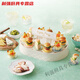 Xiongwochi automatic rotating dessert machine macaron cake machine birthday party decoration snack tray revolving sushi supplies single-layer milk white dessert machine