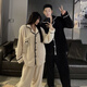 Modal Couple Pajamas Women's Winter Coral Fleece Thickened Cartoon Cute Men's Loose Autumn and Winter Home Clothes Set W1008 Black + White One Set for Men and Women M Women + Men 3XL