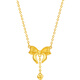 Saturday Blessing Yellow 18K Gold Necklace Women's Love Bow Color Gold Necklace Birthday Gift C0614577 40+5cm