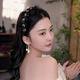 Hongyun high skull headband for women 2025 new hot style daily fluffy hairpin light luxury high-end headwear as a gift for your girlfriend High skull headband black F262