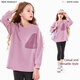 Disney (Disney) girls long-sleeved T-shirt spring and autumn new big children's tops children's sweatshirt girls western style jacket ES002 Begonia 150
