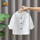 G.duck baby white shirt spring and autumn baby style new tops spring boys pure cotton shirt spring girls trendy children's clothing white cartoon shirt 80 cm