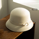 Siggi Qianjin style pure wool elegant fisherman hat old money style ladies autumn and winter hat French retro bow hat