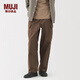 MUJI Men's Washed Cotton Lightweight Overalls Men's Long Pants Casual Pants Men's Fall 25 AE109A5A Brown S (165/72A)