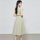 Ehangy light luxury brand dress for women 2025 summer new high-end French waist simple temperament shirt skirt Navy blue M