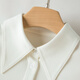 Late white new product 2025 autumn cotton fashion shirt casual lapel solid color skin-friendly commuting shirt for women off-white S
