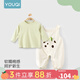 Youqi baby clothes overalls spring and autumn baby long-sleeved sweatshirt pants set children's versatile two-piece set for going out Little Dinosaur 80cm