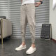 Sommerliche dünne lässige Hose von Hagan Home für Männer lose Haremhosen mit kleinen Füßen, kurze Hose, Schlitzhosen, Herren schwarz 2xl