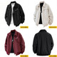 Spring and Autumn American vibe work jacket men's loose and handsome design top trendy brand couple bomber jacket Bai-JK633 wine red (heavy high quality model) 4XL (recommended 200-220Jin Jin is equal to within 0.5 kg)