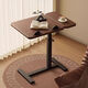 Huixun Jingdong's own brand computer desk bedside table movable lifting home office desk bedroom study table upgraded folding model - walnut color - black frame