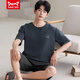 Catman Miiow Summer Pajamas Modal de manga corta de manga corta para hombres Tamaño plus casual Dos piezas YS9713 L Recomendado -130Jin [Jin equivale a 0.5 kg]