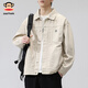 Big-mouthed monkey (paul frank) jacket men's 2025 new work jacket men's loose trendy brand pure cotton denim jacket men's beige color L