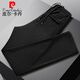皮尔卡丹（pierre cardin）夏季薄款冰丝裤子男镂空男士休闲裤修身网眼长裤速干裤直筒运动裤 黑色【前后袋四条拉链】 9901款 28 【腰围二尺一】