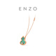 Chow Tai Fook ENZO Green Gourd 18K Gold Malachite Diamond Necklace Girl Birthday Gift EZV8054