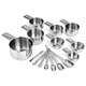 Stainless Steel Measuring Spoon and Measuring Cup Set Baking Graduated Cooking Seasoning Spoon Measuring Tool Measuring Cup Regular Measuring Cup + Round Measuring Spoon 13-piece Set