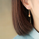 Little Silversmith S925 Silver Gourd Tassel Long Ear Wire Women's New Chinese Metaphysics Good Luck Earrings Earrings Earrings Studs Earrings Good Gifts