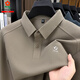 MONTAGUT men's long-sleeved T-shirt autumn new middle-aged dad business casual long-staple cotton anti-wrinkle non-iron lapel polo shirt camel XL 175 (recommended 140-150Jin Jin equals 0.5 kg)