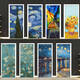 Clcey van Gogh's Starry Sky Huile Peinture Famme Peinture Porte autocollant Renoie auto-adhésive Dormitory Wall Decorative Glass Wardrobe Door Sticker MT-3291 White Glue 0cm * 0cm