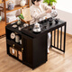 Trojan mobile tea table small tea table kettle all-in-one home balcony leisure living room coffee table tea table multi-function 80 long - black gold stone panel + anti-scald fully automatic electrical appliances