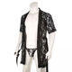 New Men's Sexy Nightgown Super Sexy Lace Transparent Thong Bathrobe Lounge Suit Black S