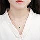 HEEKAIYI Emerald Necklace for Women 18K Diamond Pendant Chinese Valentine's Day Birthday Gift for Wife and Girlfriend Selected 63 Points/Zambian Emerald/Double Certificate