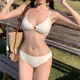 Bai Qixin swimsuit for women in hot springs, high-end bikini four-piece set, fresh and pure, sexy split beach vacation swimsuit, white moonlight bikini four-piece set, one size fits all, 70-130 Jin Jin is equal to 0.5 kg