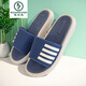 啄木鸟品牌高端春夏新款橡胶拖鞋轻奢男外穿2025新款运动休闲潮流一字拖 蓝色  40-41 偏小