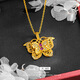 YIBIY Filigree Hollow Ruby Butterfly Pendant Vietnamese Sand Gold Butterfly Necklace Gold Butterfly Pendant Clavicle Chain Women's Accessories Ruby Butterfly Pendant + O Necklace
