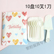Chuanye disposable knife and fork plate combination cake plate birthday party party tableware rectangular paper plate plate fork 5 plates 5 forks plus knife 100 sets