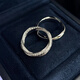 Fat Donglai's same 18K rose gold diamond ring, a pair of diamond light luxury rings, swirl couple's ring, Mobius, white gold glossy wide version 3.2mm, US size 9, country size 19-20