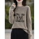 La Chapelle French Jacquard Bottoming Sweater Women's Round Neck Pullover Sweater 2025 Autumn and Winter New Style Loose Slim Top Gray M Recommended Weight 95-110 Jin Jin equals 0.5 kg