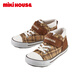 MIKIHOUSE Japanese-made baby toddler shoes for boys and girls, British college style pattern baby shoes, fashionable, soft and comfortable, beige color for older children 17 (suitable for feet 16.5cm long)