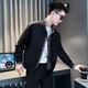 Jason's fake two-piece jacket men's autumn and winter cotton-padded handsome trendy top 2025 new high-end men's stand-up collar jacket JK215 black (regular style) XL (130-145Jin Jin equals 0.5 kg)
