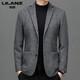 Lilan Men's Woolen Suit Autumn and Winter Business Casual Small Suit Men's Casual Short Trendy Woolen Jacket 210 Gray Brown M 170