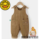G.DUCKKIDS corduroy overalls for boys and girls, versatile spring and autumn style, 1 to 4 years old, cute baby, baby blue corduroy pants, trendy, coffee color, autumn and winter plus velvet, 100 cm, openable