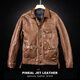 PJL Spring New Top Layer Sheepskin Men's Ready-to-Wear Heavy Washed Retro Distressed Lapel Single Leather Three Pocket Hunting Suit Dark Brown S (125Jin Jin is equal to less than 0.5kg)