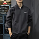 Paul Frank sweatshirt men's spring and autumn American fashion brand jacket men's heavyweight half-zip long-sleeved top dark gray 2XL