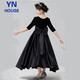 Yinuofang Girls Princess Dress Dress Six Day Host Black Dress Long Dress Flower Girl Girl High-end Piano Performance Costume